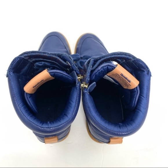 Reebok Alicia Keys Leather High Top Boot Wedge Sneakers in Blue Bronze Size 10 - Picture 10 of 14